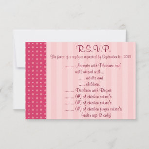 3,5 x 5 R.S.V.P Reparenkarte Love Birds Pink Strip Einladung