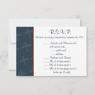 3,5 x 5 R.S.V.P Reputationskartenflug Blue/R RSVP Karte