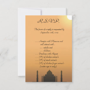 3,5 x 5 R.S.V.P Taj Mahal Sunset Orang Einladung
