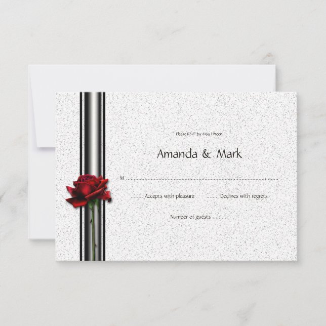 3,5 x 5 Rote Rose UAWG RSVP Karte (Vorderseite)