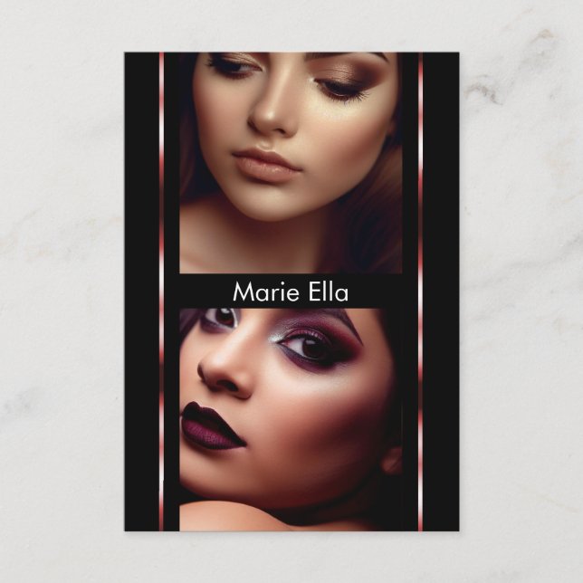 3,5" x 5" Schwarz-Rot-Glam-Comp-Karte Fotovorlage Begleitkarte (Vorderseite)