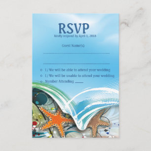 3,5" x 5" StrandStarfish verbinden UAWG RSVP Karte