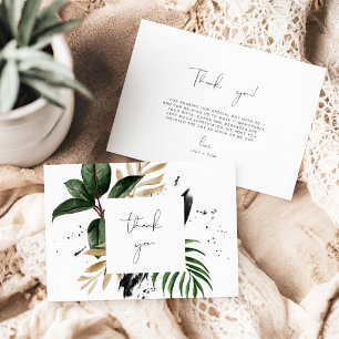 3,5 x 5 Zoll Grün & Gold Tropical Vielen Dank für  Begleitkarte
