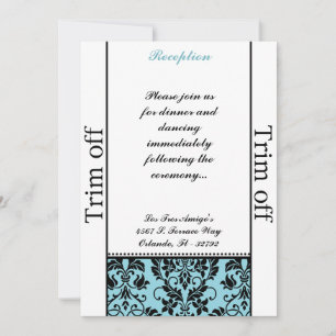 3,5 x 7 Empfang Black Damask Baby Bl Einladung
