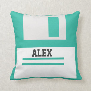 3,5-Zoll-Disketten mit Label für griechische Nerd Kissen