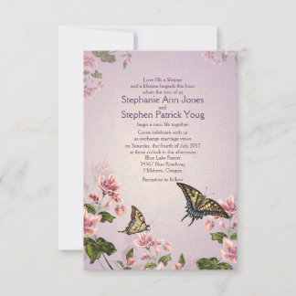 3,5 Zoll x 5 Zoll Rosa Blume zum Hochzeitsessen Einladung