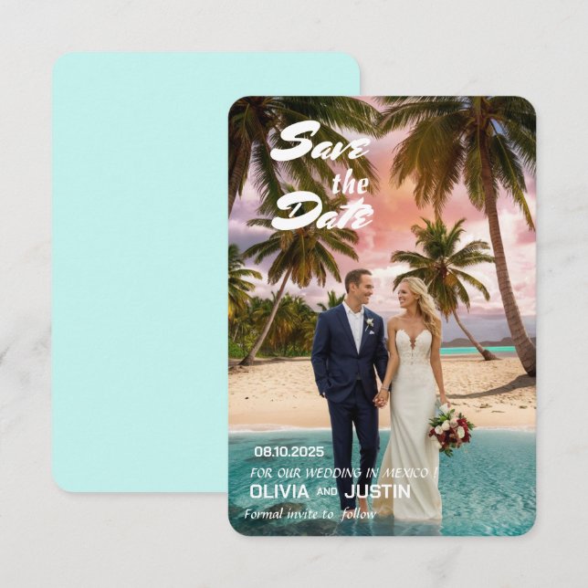 3,5 Zoll x 5 Zoll Save the Date flache Karte (Vorne/Hinten)