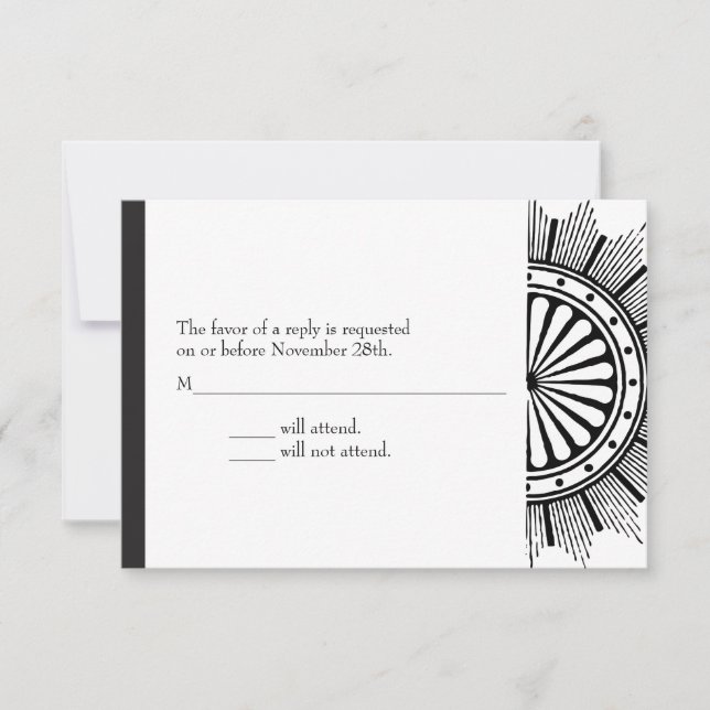 3.5x5 Art-Deco-Antwortkarte RSVP Karte (Vorderseite)