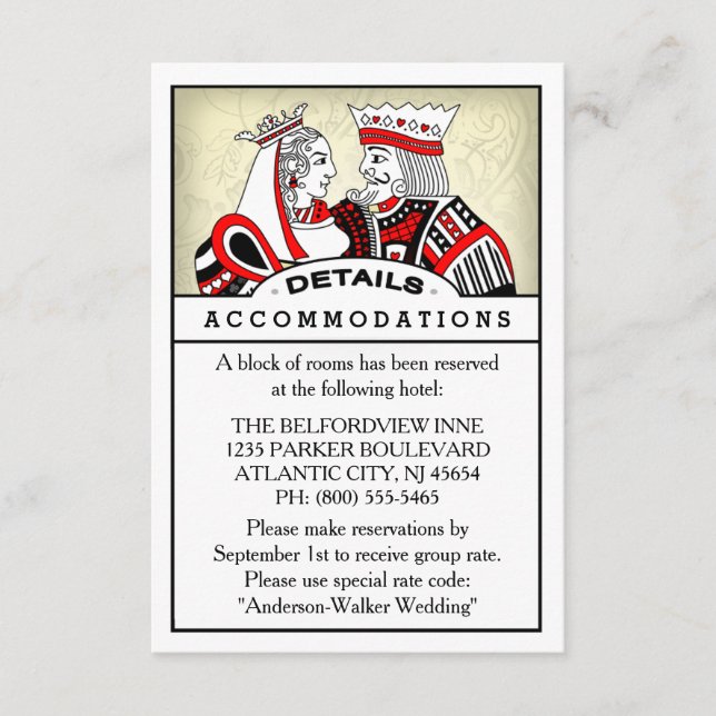3.5x5 Details Information Card - King & Queen Begleitkarte (Vorderseite)