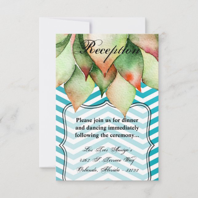 3.5x5 Empfang Card Boho Cacti Cactus Succulent Einladung (Vorderseite)