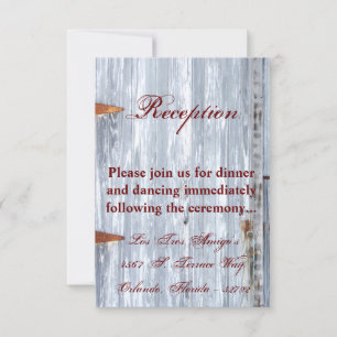 3.5x5 Empfang-Karte Weißwaschholz-Barenttür Cou Einladung