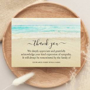 3.5x5 Funeral Thank You Note Grief Beach Ocean Dankeskarte