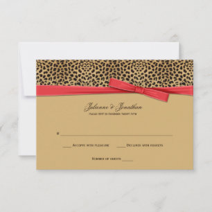 3.5x5 Leopard Print IMITATE Red Ribbon UAWG Einladung