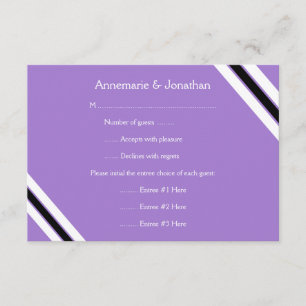 3,5x5 Moderne, feine, Lila Streifen RSVP Karte