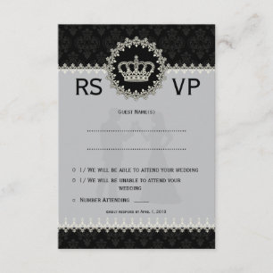 3.5x5" Moderne Schnürsenkel Crown Wedding Passport RSVP Karte