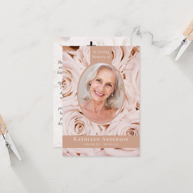 3.5x5 Ovales Foto Rosenprägekarte Einladung (Vorderseite/Rückseite Beispiel)