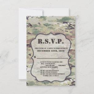 3.5x5 R.S.V.P. Card Army Air Force OCP Camouflage  Einladung