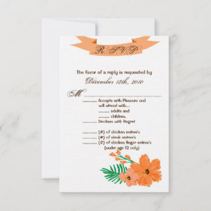 3.5x5 R.S.V.P. Card Frühjahr Hibiskus Blume Hawaii Einladung