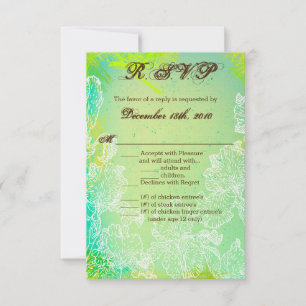 3.5x5 R.S.V.P. Card Frühjahr Hibiskus Blume Hawaii Einladung