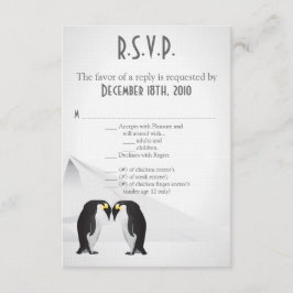 3,5x5 R.S.V.P.-Card-Pinguine-Mate für das Leben Gr RSVP Karte