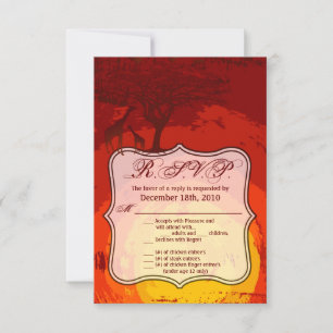 3.5x5 R.S.V.P.-Karte Afrikanische Safari Giraffe S Einladung