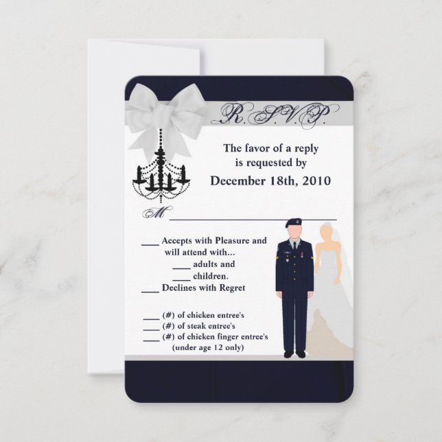 3.5x5 R.S.V.P.-Karte ARMY Einheitliche Blues Bräuc Einladung (Vorderseite)