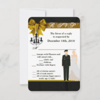 3,5x5 R.S.V.P.-Karte ARMY Einheitliche Groom Bride