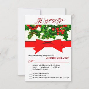 3,5x5 R.S.V.P. Karte Baughs Holly Berry Weihnachte