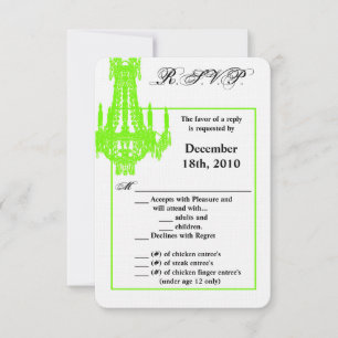 3,5x5 R.S.V.P.-Karte Crystal Chandelier Glitz Glam Einladung