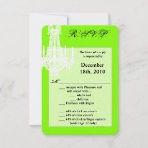 3,5x5 R.S.V.P.-Karte Crystal Chandelier Glitz Glam Einladung