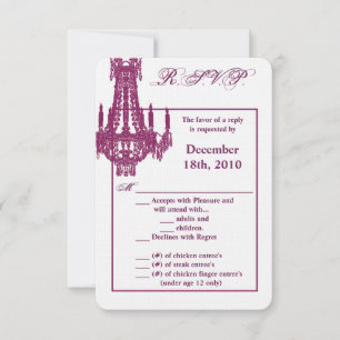 3,5x5 R.S.V.P.-Karte Crystal Chandelier Glitz Glam Einladung