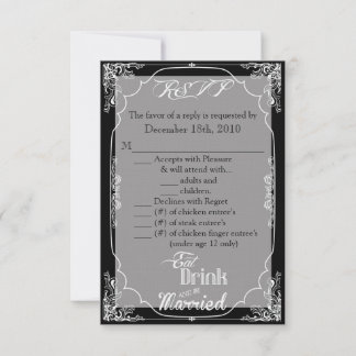 3.5x5 R.S.V.P.-Karte Essen Getränke Verheiratet sc RSVP Karte