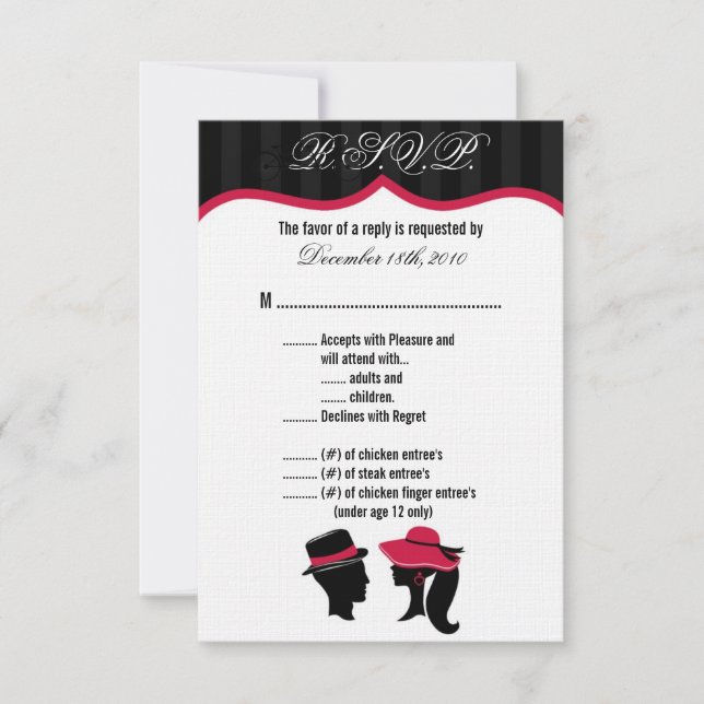3,5x5 R.S.V.P.-Karte Formal Hats Elegant Einladung (Vorderseite)