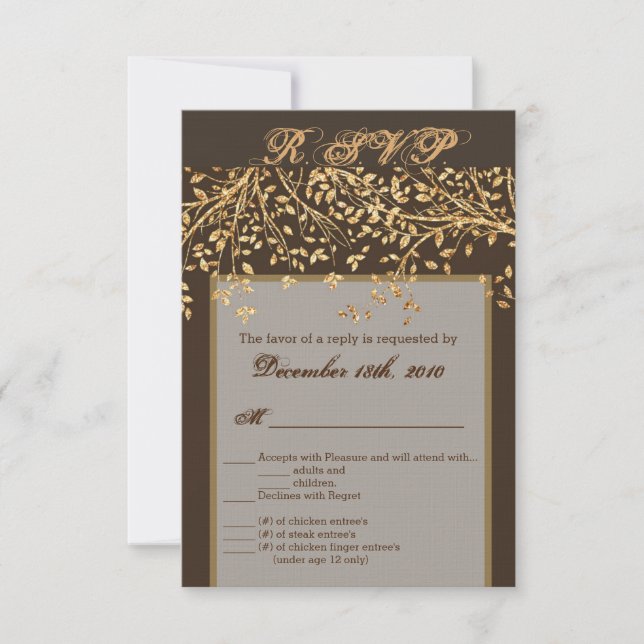 3.5x5 R.S.V.P Karte Gold Foil Herbsttreppe Bra (Vorderseite)