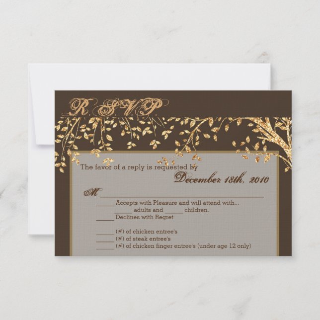 3.5x5 R.S.V.P Karte Gold Foil Herbsttreppe Bra (Vorderseite)