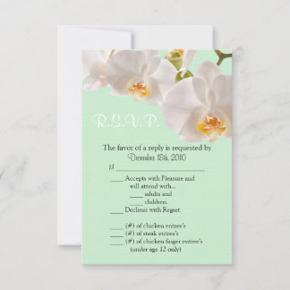 3,5x5 R.S.V.P.-Karte grün und orchid Einladung