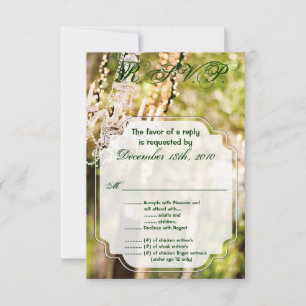 3.5x5 R.S.V.P.-Karte Hochzeitskronleuchter in Eich Einladung