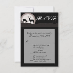 3,5x5 R.S.V.P. Karte Jäger Mond Reh Bock Ricke