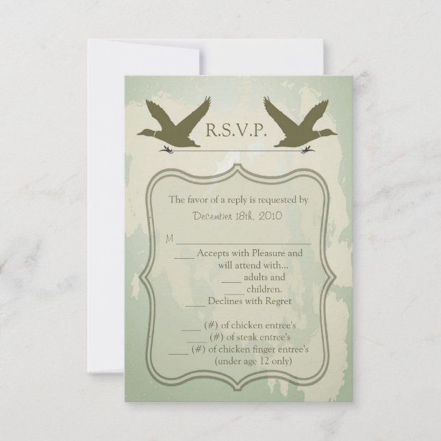 3.5x5 R.S.V.P.-Karte Landente Jagd Rustikal RSVP Karte (Vorderseite)