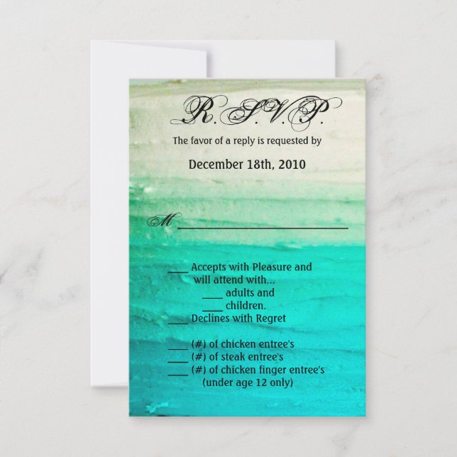 3,5x5 R.S.V.P-Karte Ombre Zuckerguss Blau Einladung (Vorderseite)