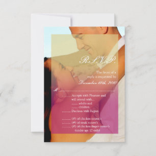 3.5x5 R.S.V.P.-Karte Sonnenuntergang Fade Rosa Tan Einladung