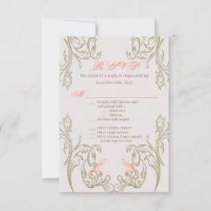 3.5x5 R.S.V.P.-Karte Vintage Viktorianische Liebes Einladung