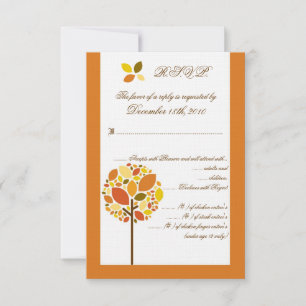 3.5x5 R.S.V.P. Karten-moderner Herbst-Baum RSVP Karte