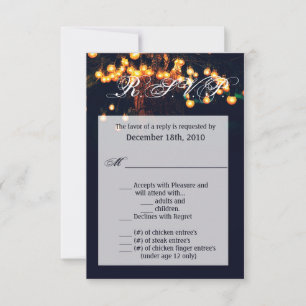 3.5x5 R.S.V.P. Karteneiche Tree String Lights Nigh Einladung