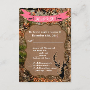 3.5x5 R.S.V.P. Kartenjagd Hirschbuck Kopf Camoufla Einladung