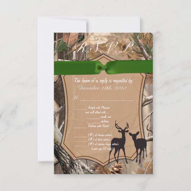 3.5x5 R.S.V.P. Kartenjäger Camouflage Camoflauge D Einladung (Vorderseite)