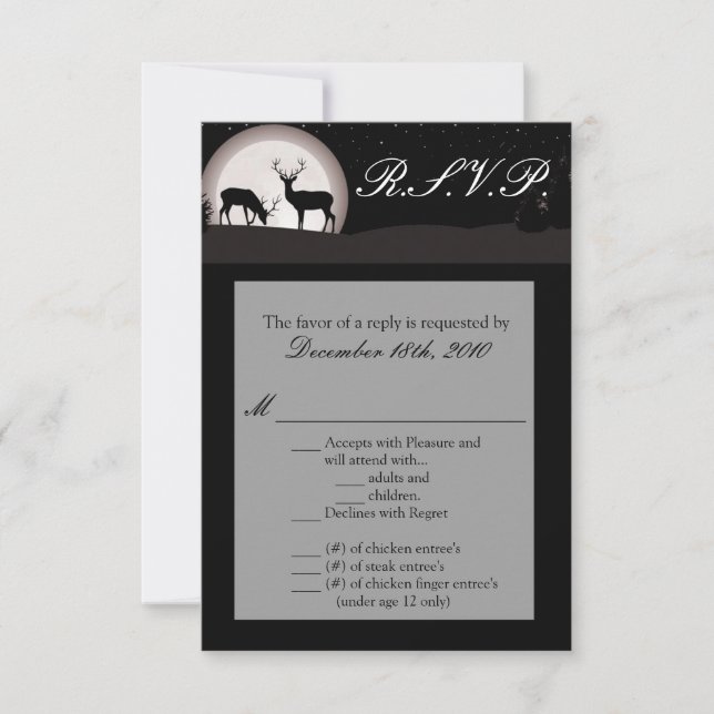 3,5x5 R.S.V.P. Kartenjäger Mond Hirschknotenpunkt Einladung (Vorderseite)