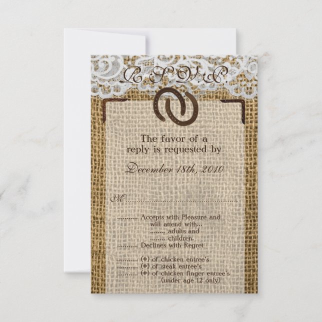 3,5x5 R.S.V.P. Kartenpferd RSVP Karte (Vorderseite)