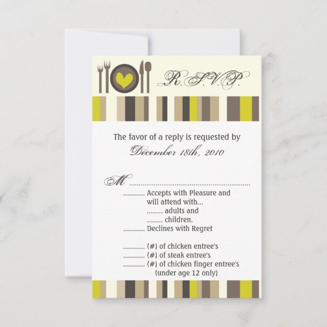 3.5x5 R.S.V.P. Kartenplatine China Silberware Plat Einladung (Vorderseite)