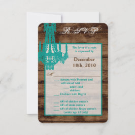 3.5x5 R.S.V.P. KartenWestern Rustikaler Kronleucht Einladung